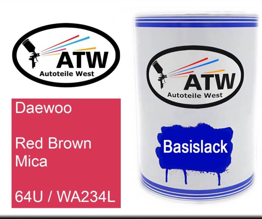 Daewoo, Red Brown Mica, 64U / WA234L: 500ml Lackdose, von ATW Autoteile West.